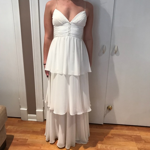 Aqua Dresses & Skirts - Aqua White Chiffon Dress